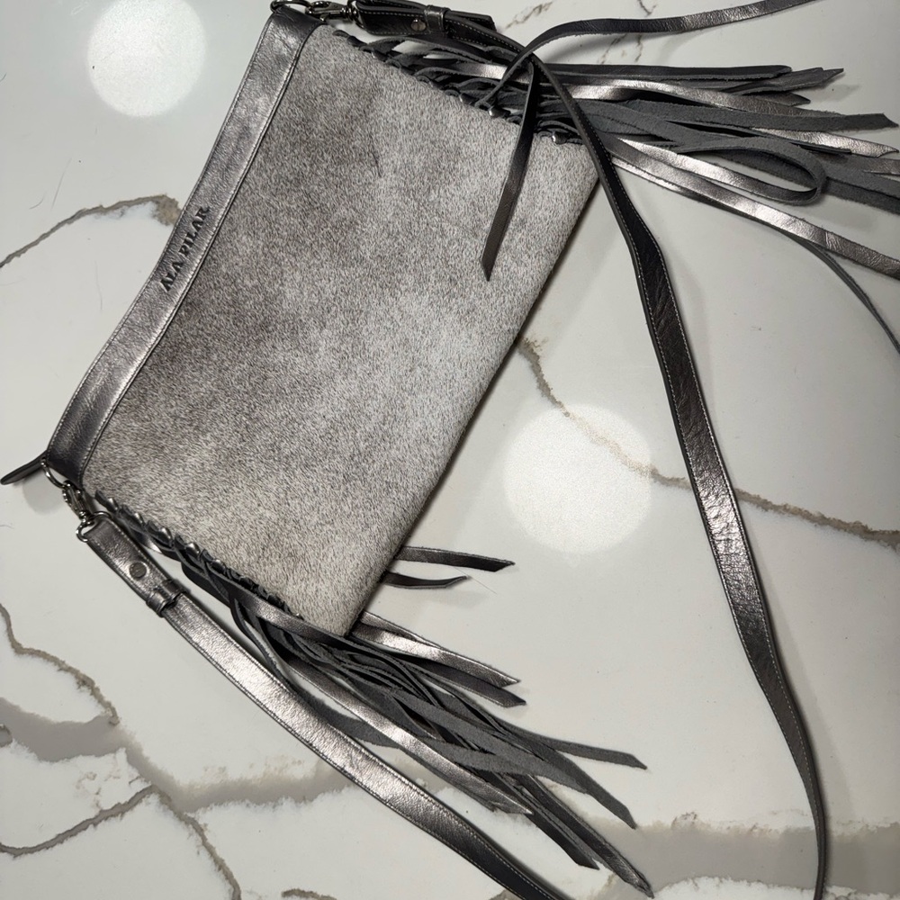 Ala Pilar Fur and Leather Crossbody Clutch